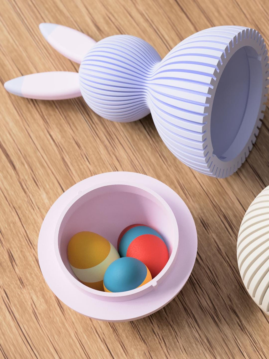 Toy with colorful balls inside on a wooden surface