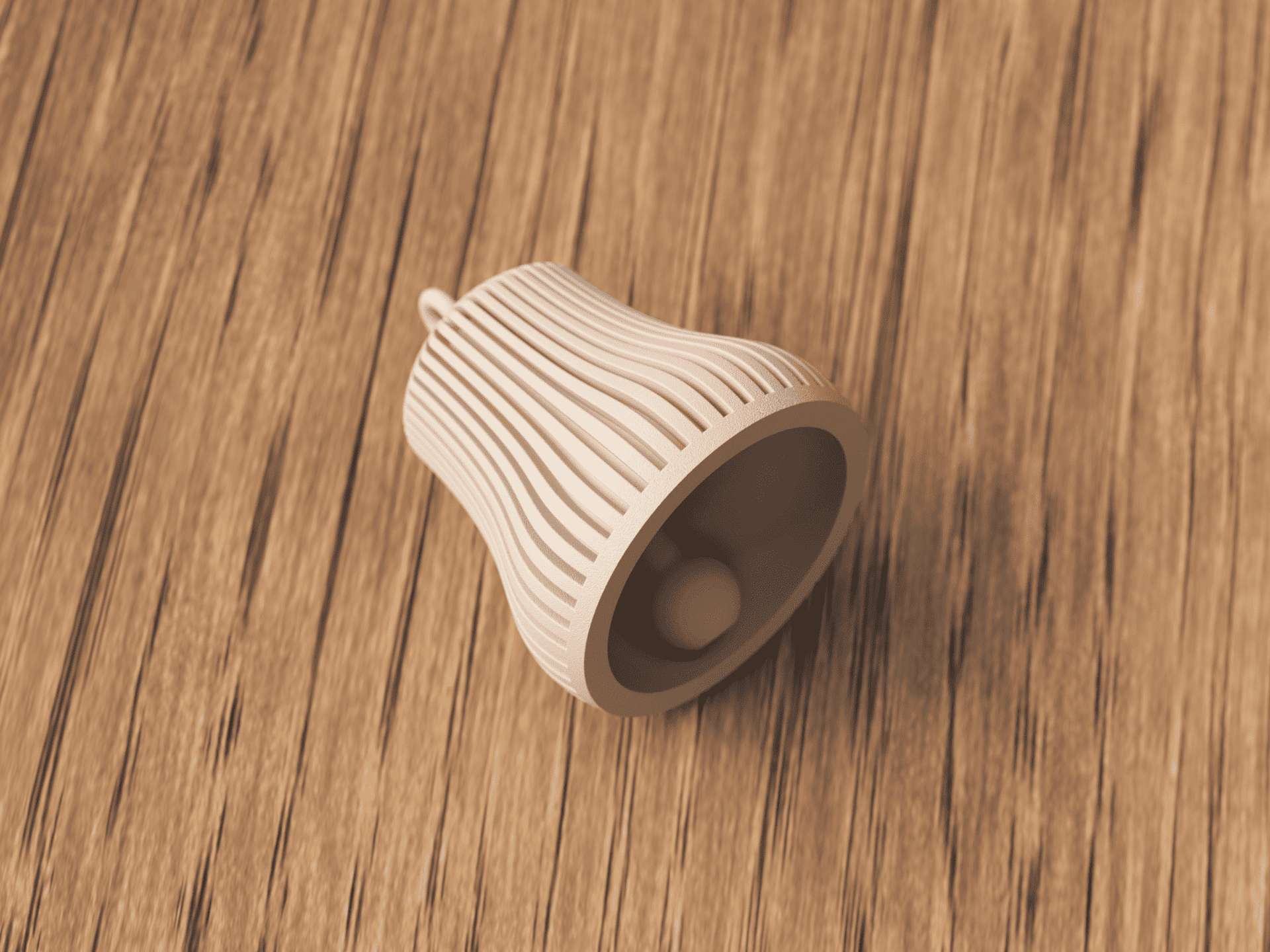 Beige textured object on a wooden surface
