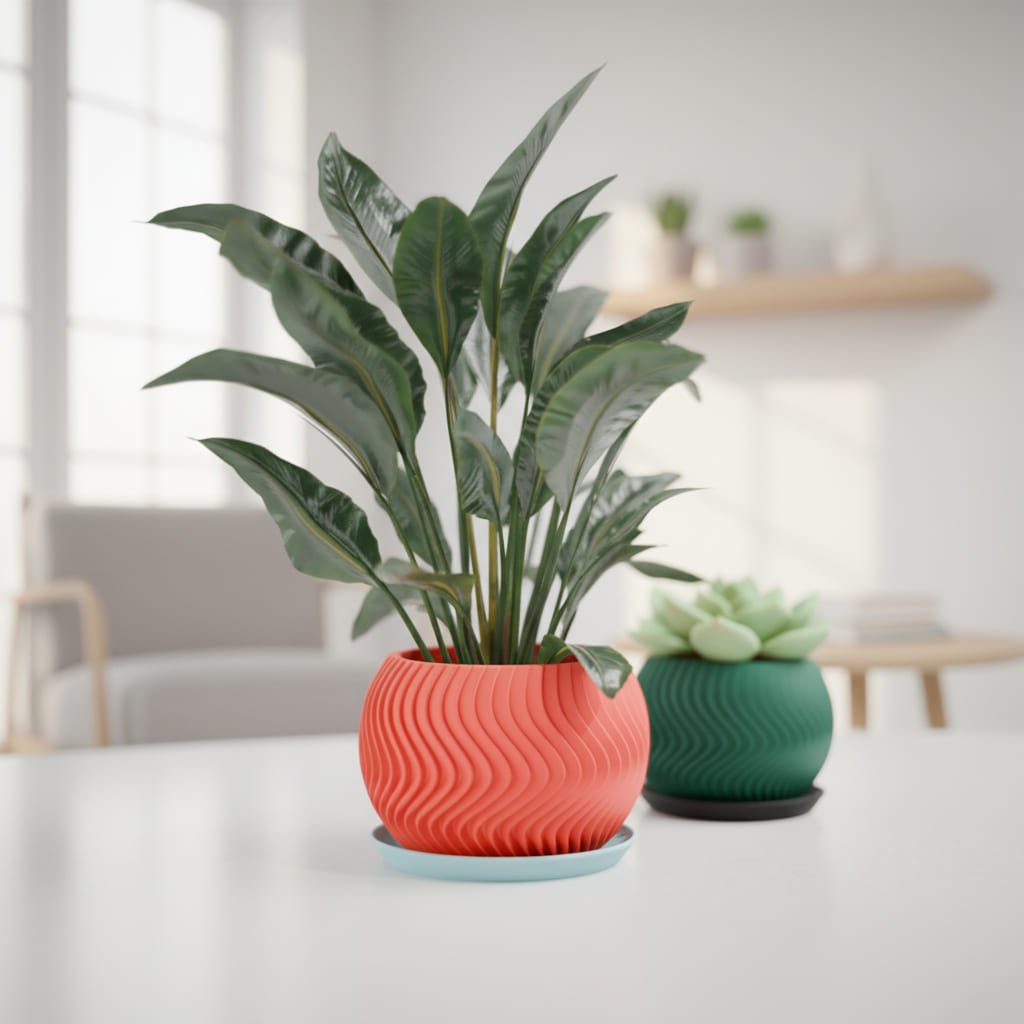 Wavy Sphere Planter