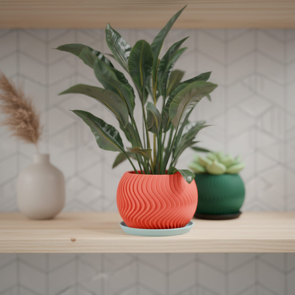 Wavy Sphere Planter