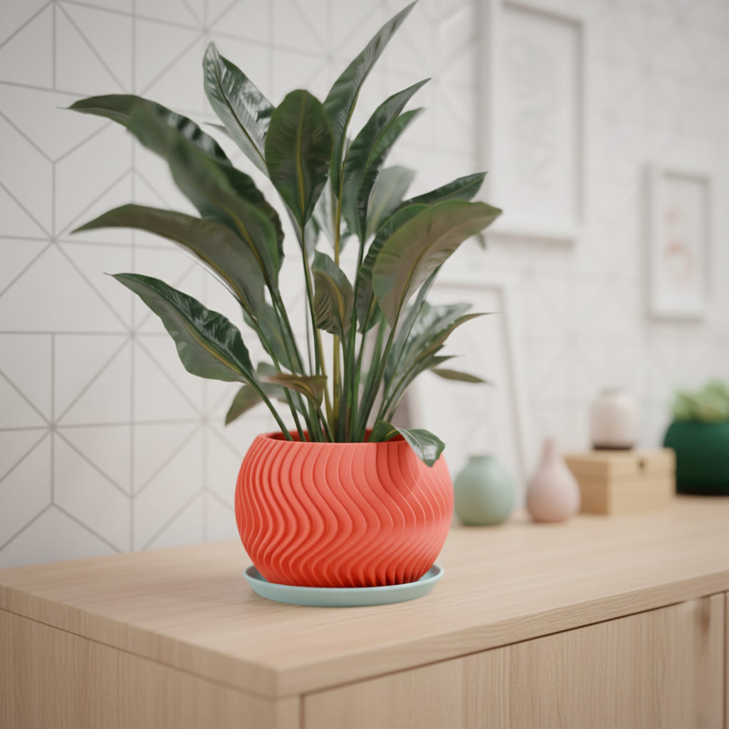 Wavy Sphere Planter