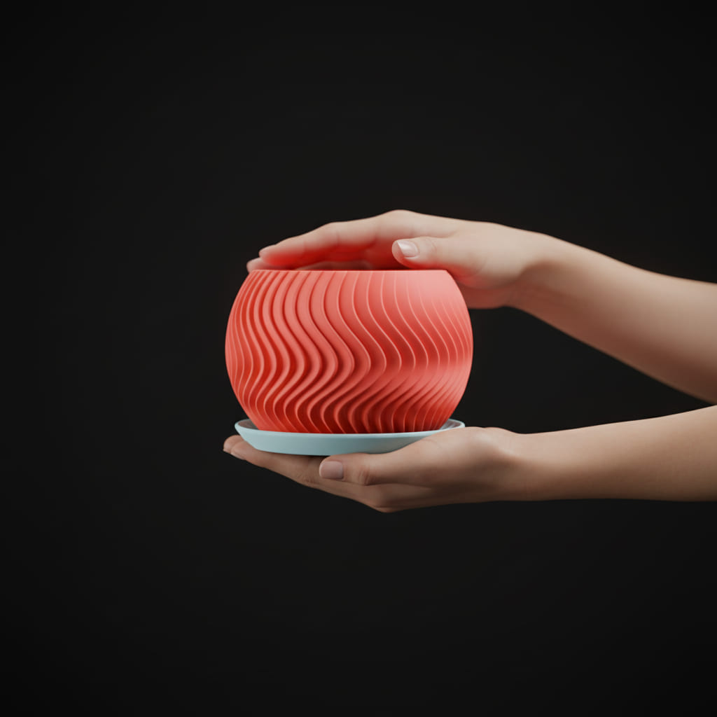 Wavy Sphere Planter