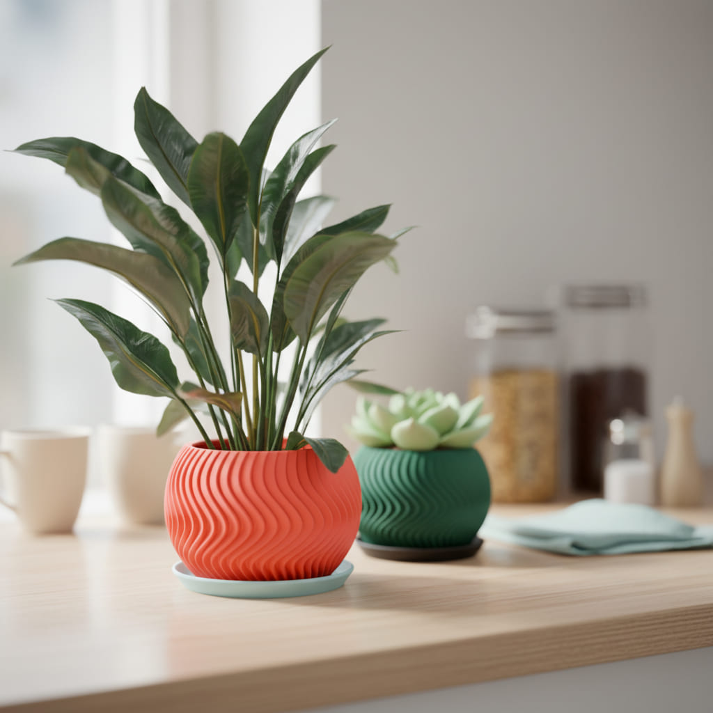 Wavy Sphere Planter