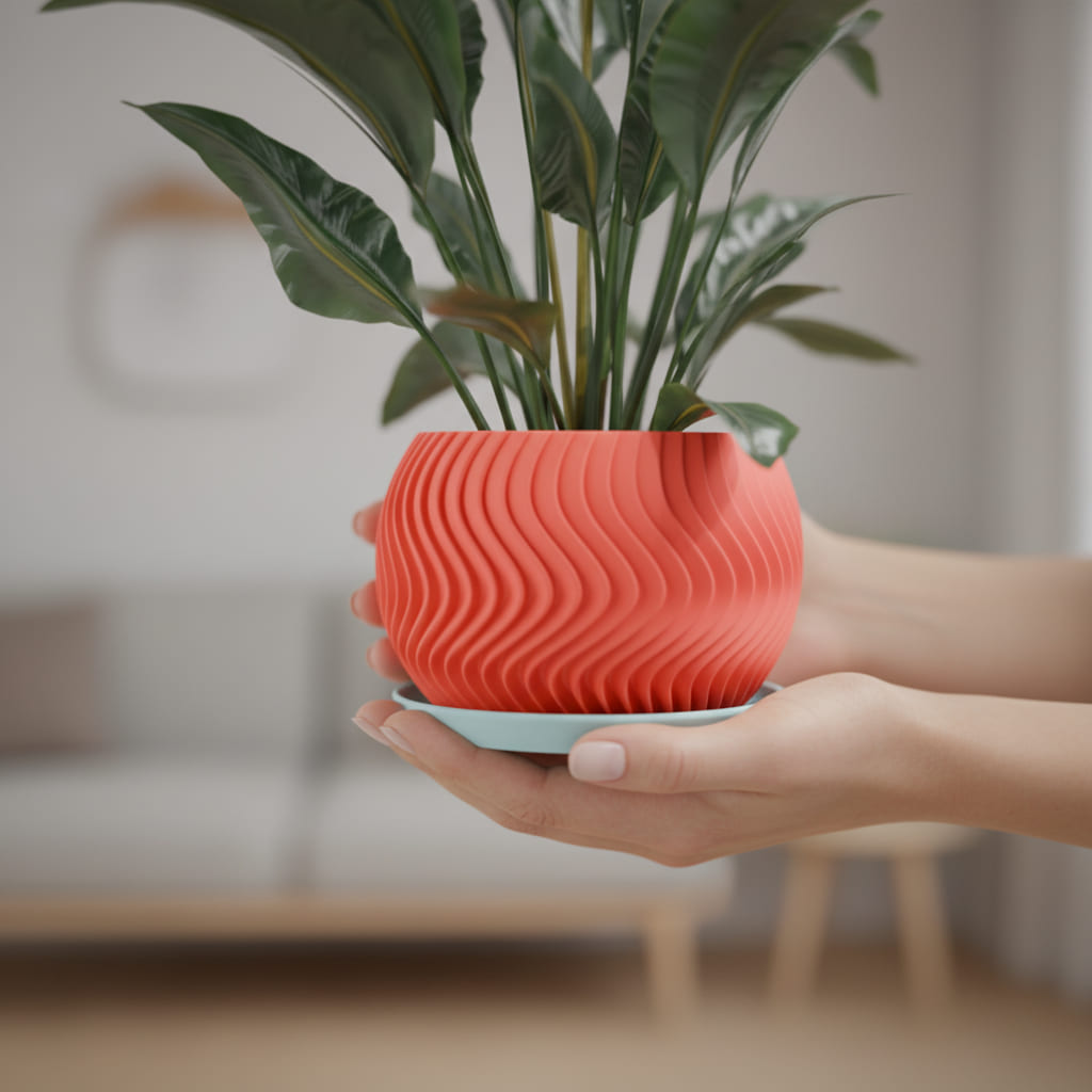 Wavy Sphere Planter