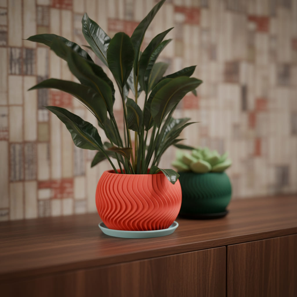 Wavy Sphere Planter