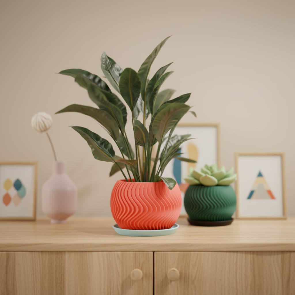 Wavy Sphere Planter