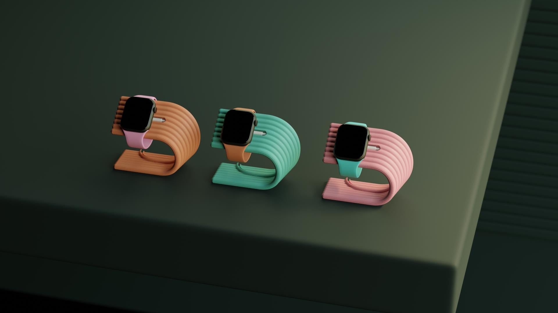 WaveForm Apple Watch Charging Stand – Minimalist Desk & Bedside Holder