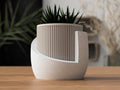 Japandi Planter: Ribbed Minimalist Plant Pot - Small